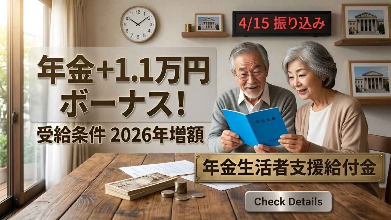 2026年年金生活者支援給付金制度｜4月15日振り込みで受け取れる1.1万円ボーナスの条件・申請方法・注意点を詳しく解説