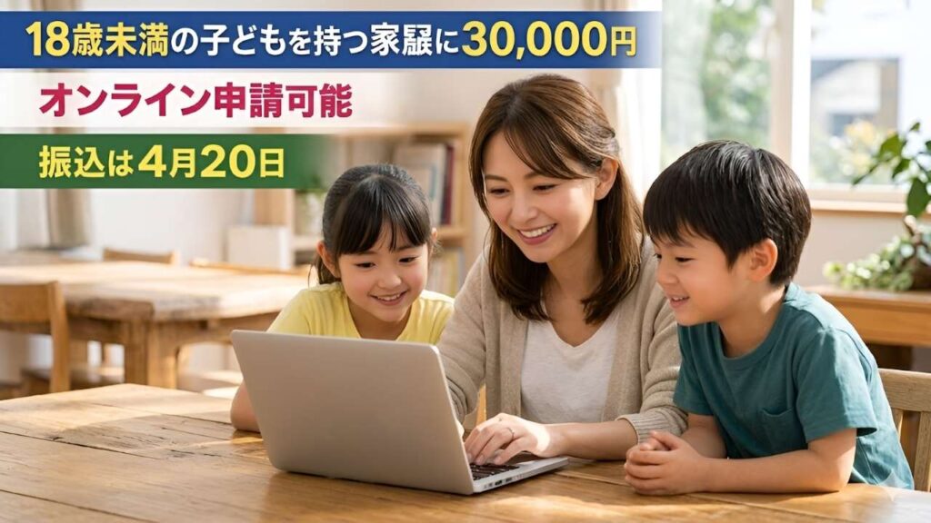 2026年子育て支援金制度｜18歳未満の子どもを持つ家庭に3万円支給 申請方法と振込日まとめ