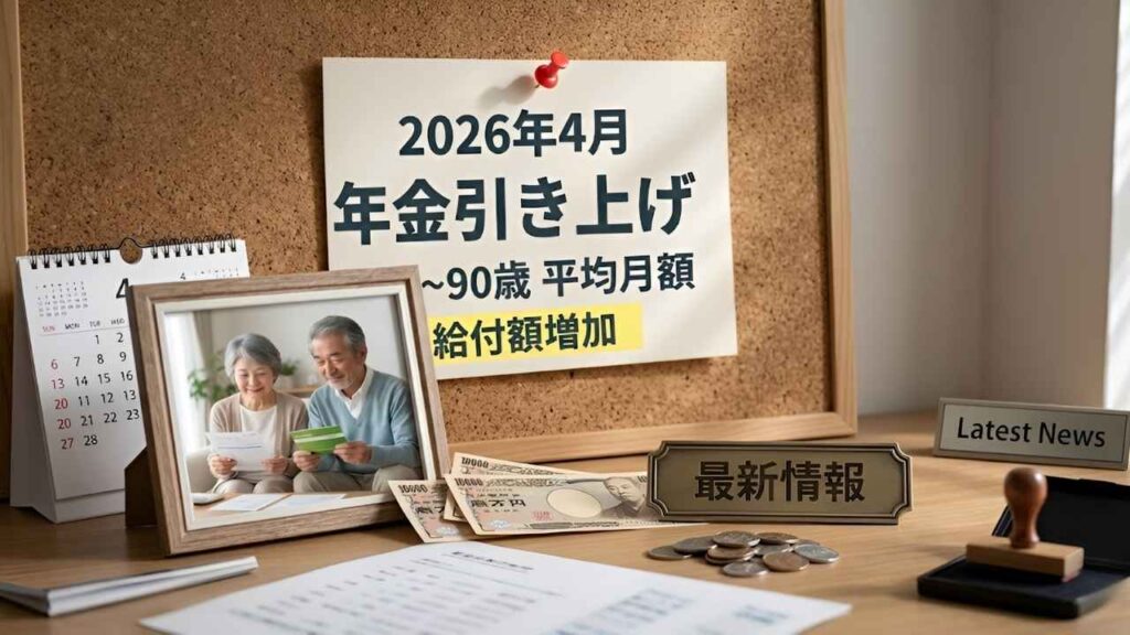 2026年4月日本の年金引き上げ最新情報｜60歳から90歳までの平均月額給付額と生活安定への影響