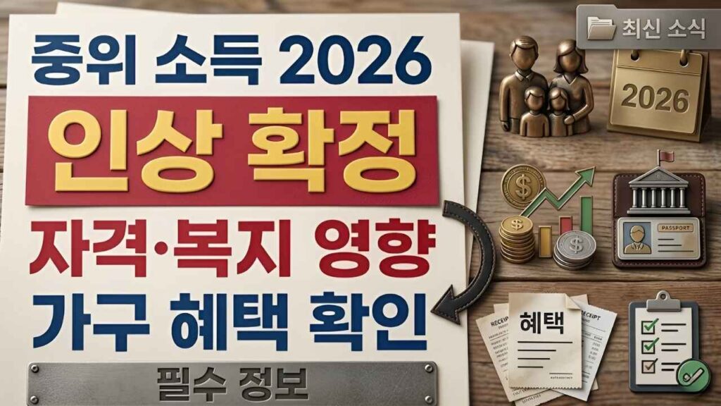 2026년 한국 중위소득 인상|사회복지 제도와 가구 혜택 영향 완벽 가이드